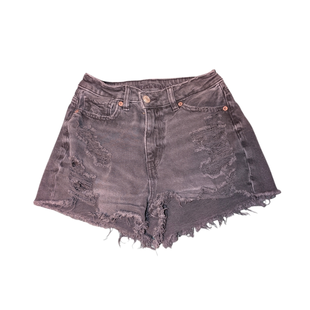 American Eagle Outfitters Charcoal/Black Distressed Jean Shorts